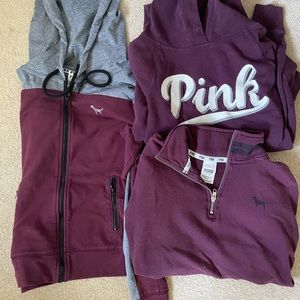 PINK hoodie, jacket, quarter zip